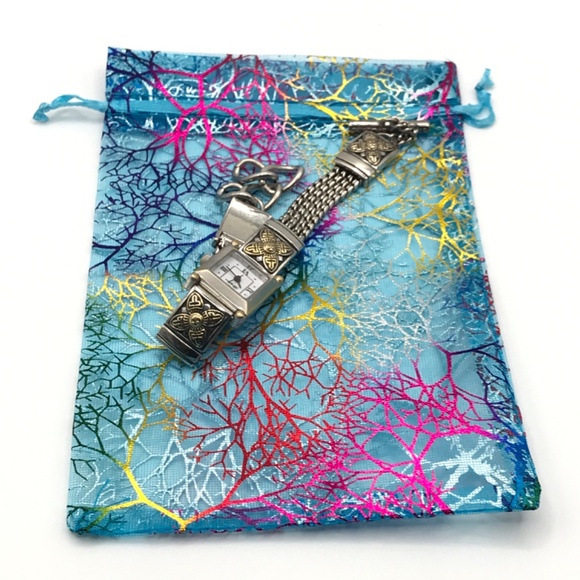 Brighton Watch Monroe Silver & Gold Plate Toggle Clasp Vintage Look New Battery - Picture 9 of 17